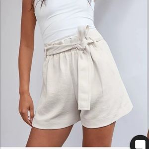 Aritzia High Waist Cream Shorts